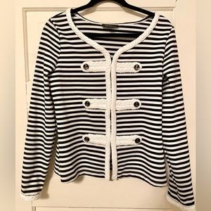 Women’s Black and White Striped Sailor Jacket